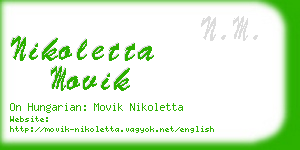 nikoletta movik business card